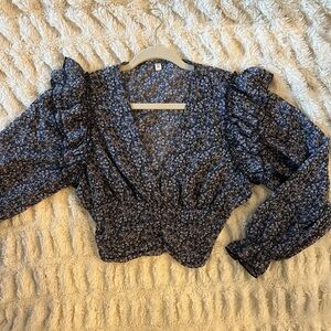 Floral Blue Women's Top